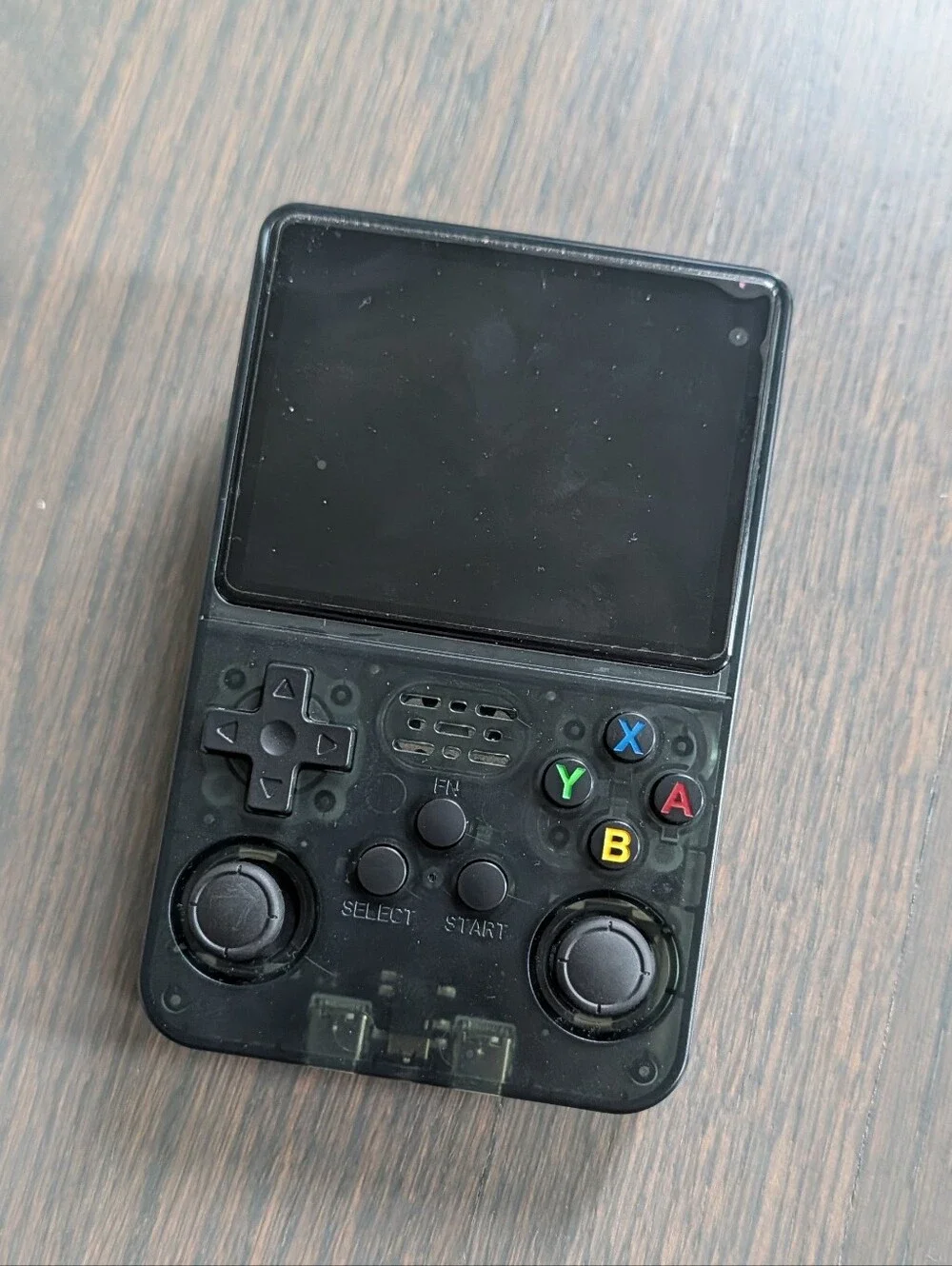 R36S Handheld Game Console (Black) – For Parts or Repair